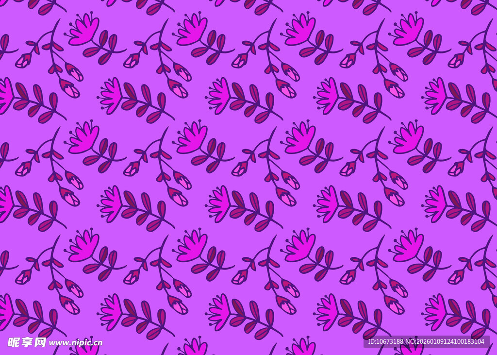 紫色花卉图案背景纹理