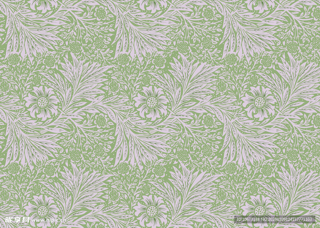 淡绿色花卉纹理图案