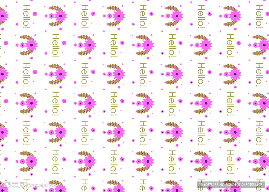 粉色卡通图案无缝背景图