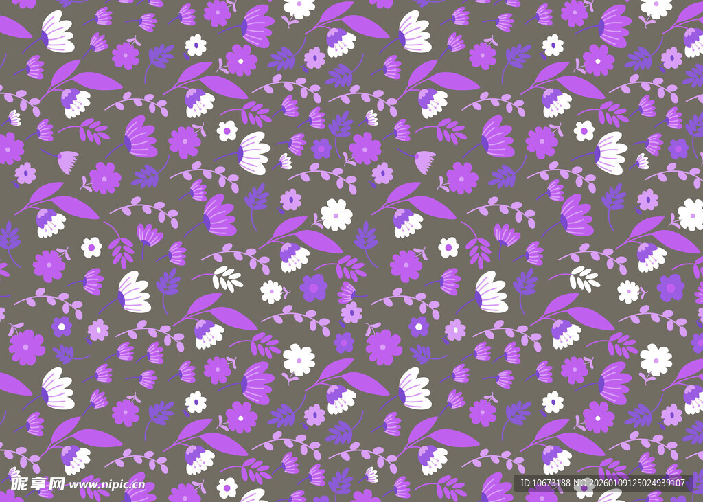 紫色花卉图案背景纹理