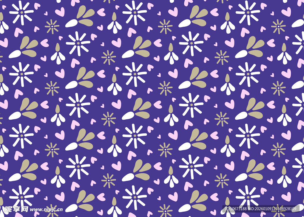 紫色雪花植物图案背景