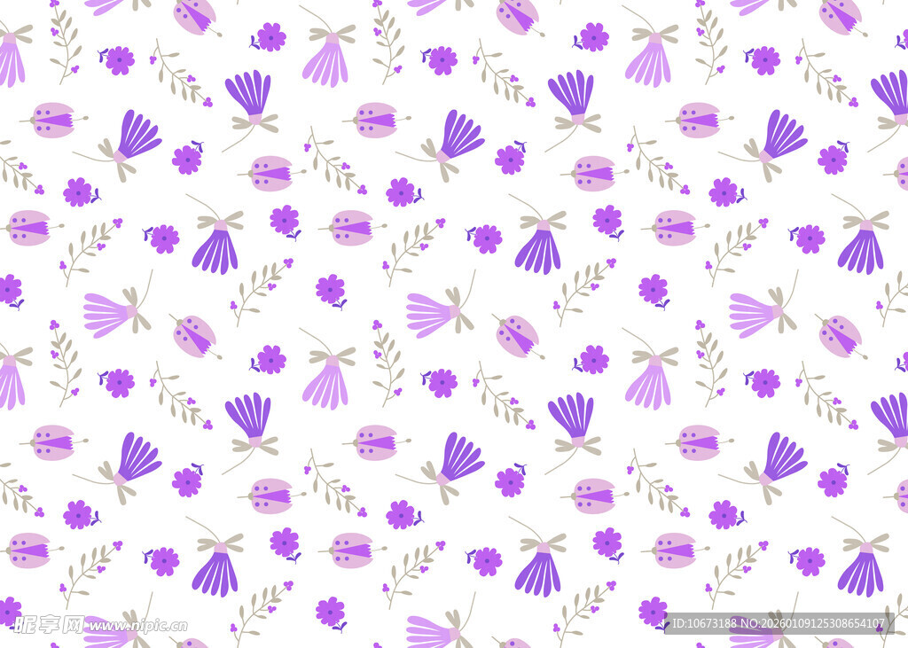 紫色碎花简约图案背景