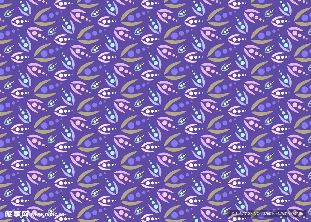 紫色花卉图案无缝背景