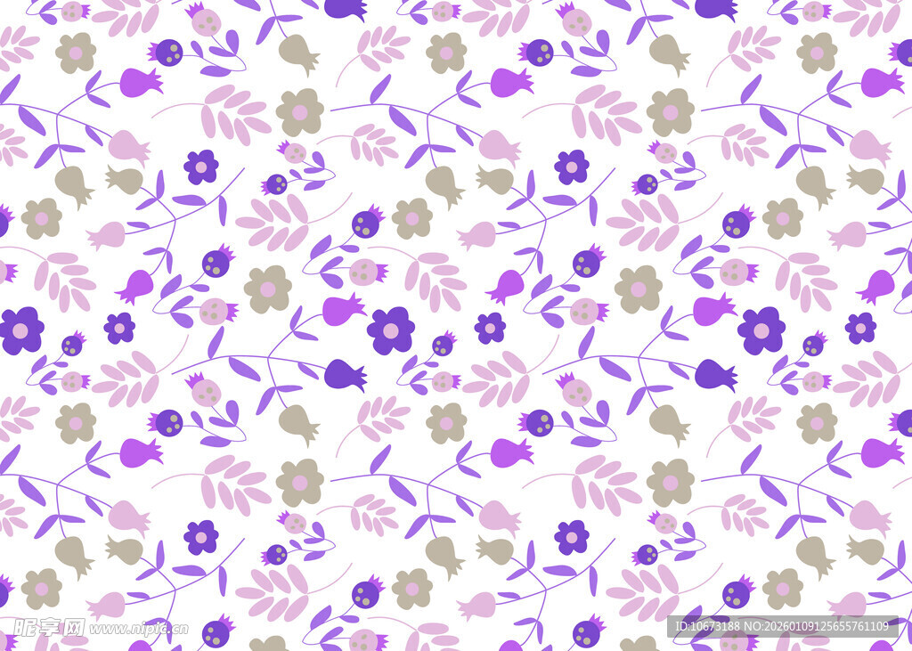紫色花卉图案背景纹理