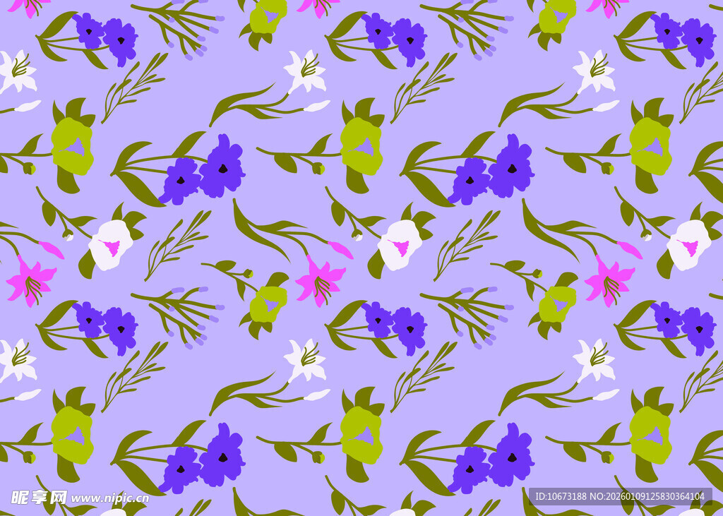 紫色花卉图案背景纹理