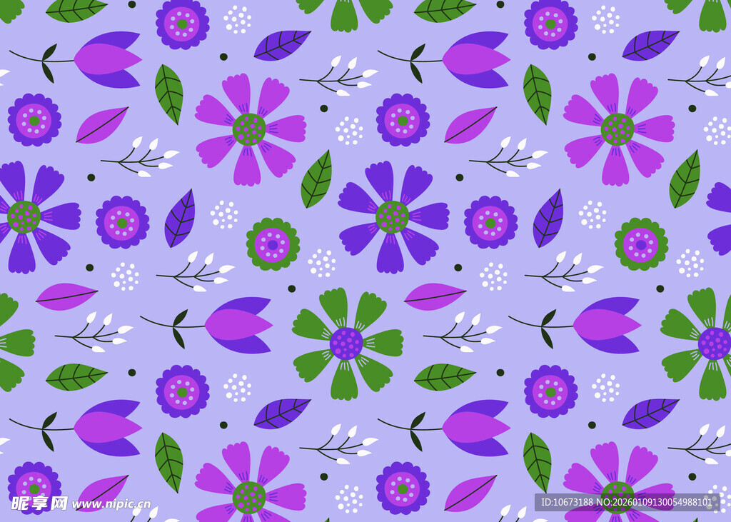 紫色花卉图案背景纹理