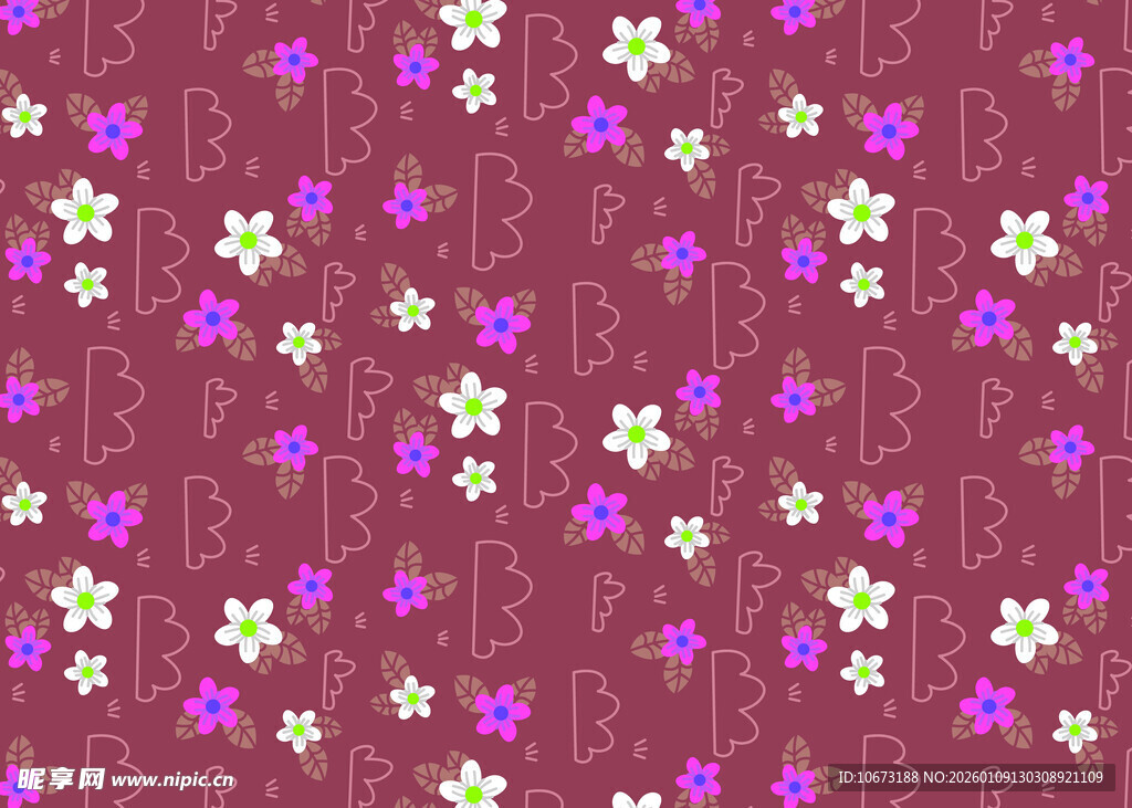 紫色花卉图案背景纹理