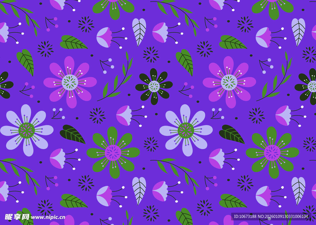 紫色花卉图案背景纹理
