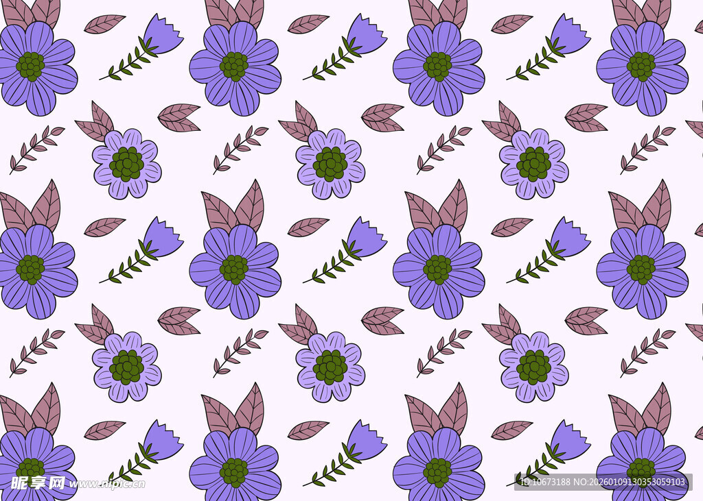 紫色花卉图案背景纹理