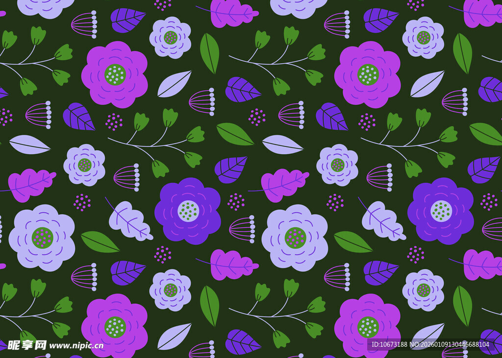 紫色花卉图案的精美背景