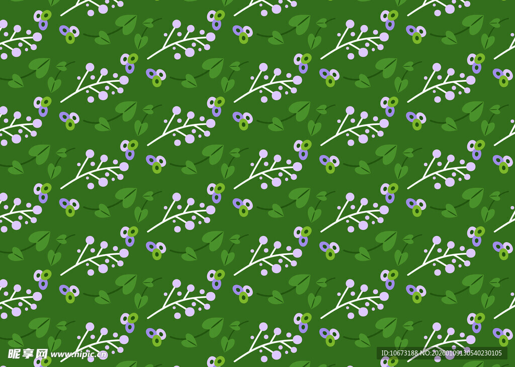 绿色碎花无缝图案背景