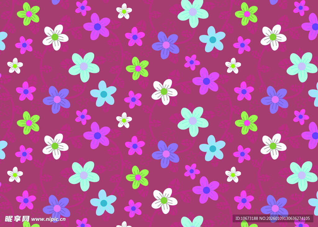 多彩小花图案背景