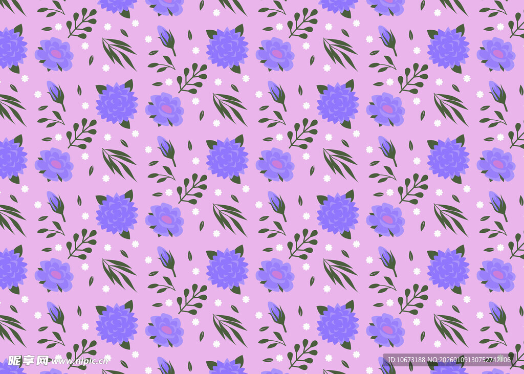 紫色花卉图案背景纹理