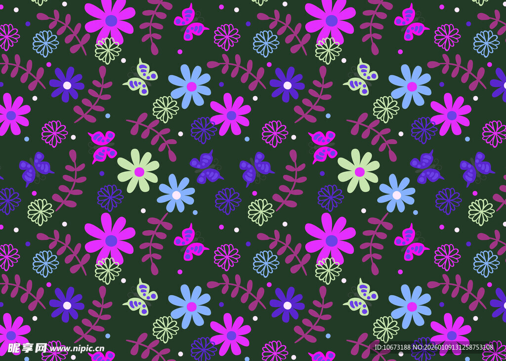 多彩花卉图案背景