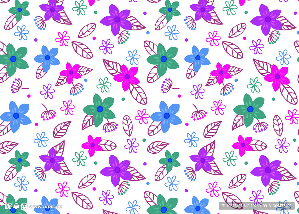 多彩花卉图案背景