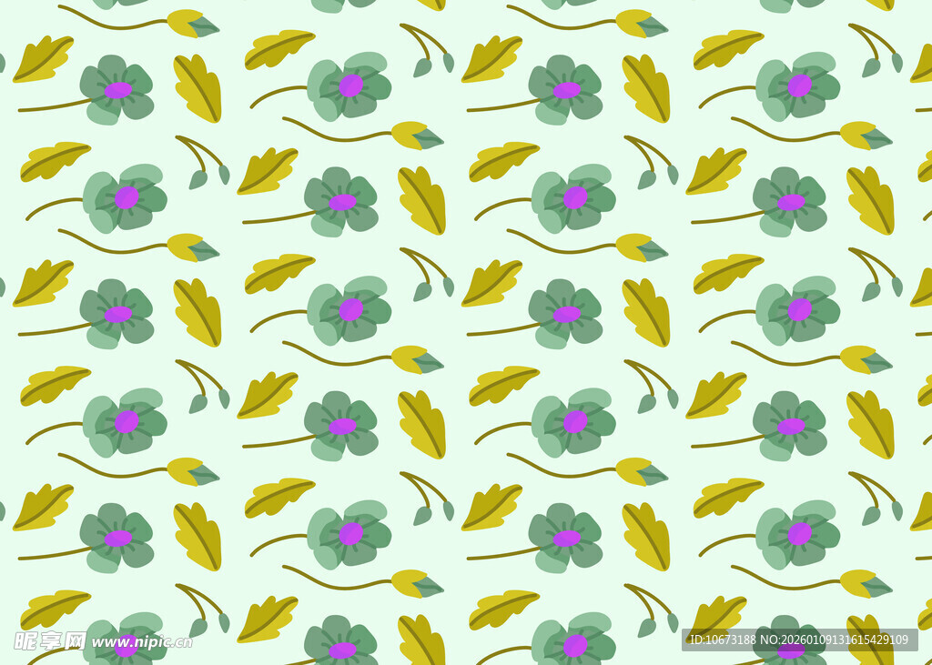 花卉叶子图案背景纹理