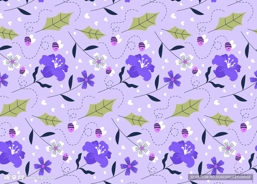 紫色花卉图案背景纹理