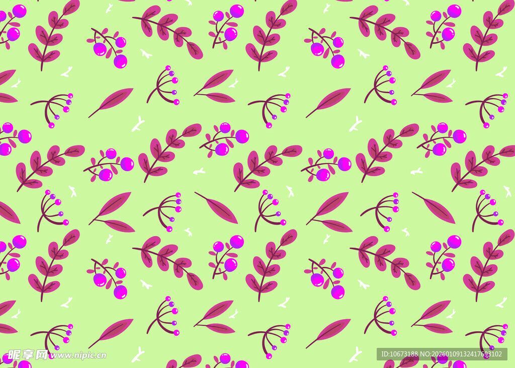 淡绿底粉紫花卉图案纹理