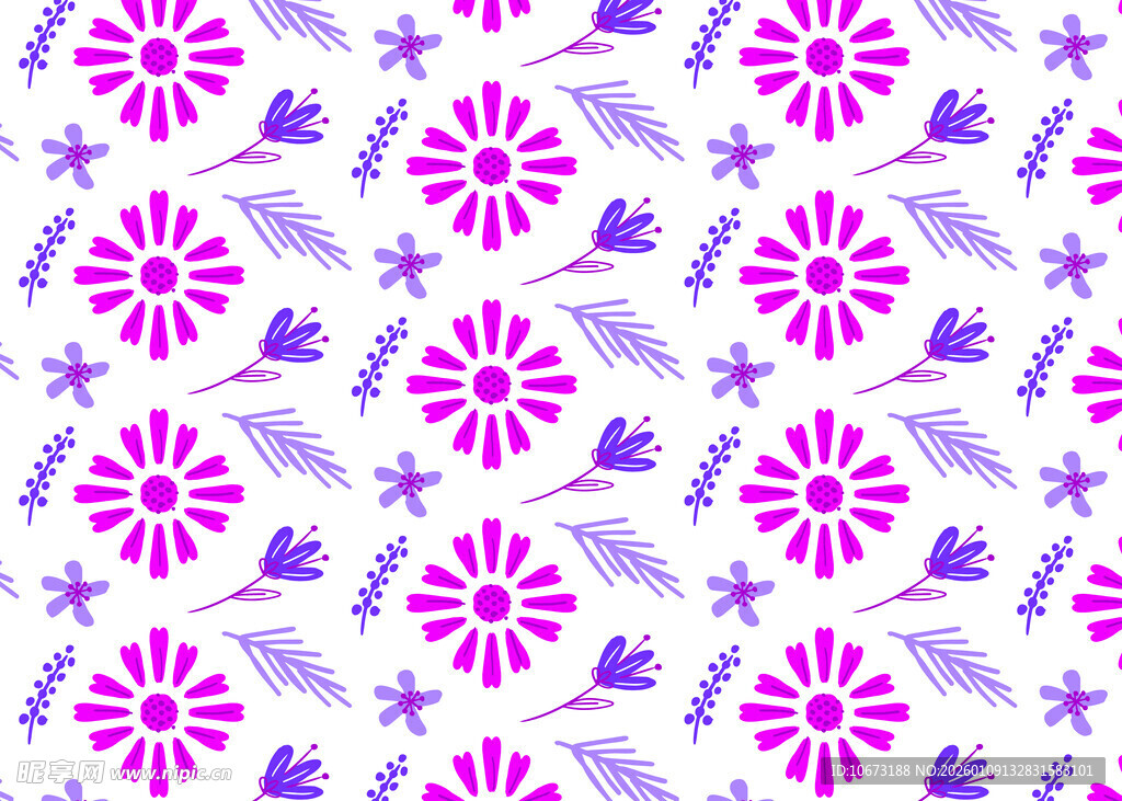 紫色花卉几何图案背景