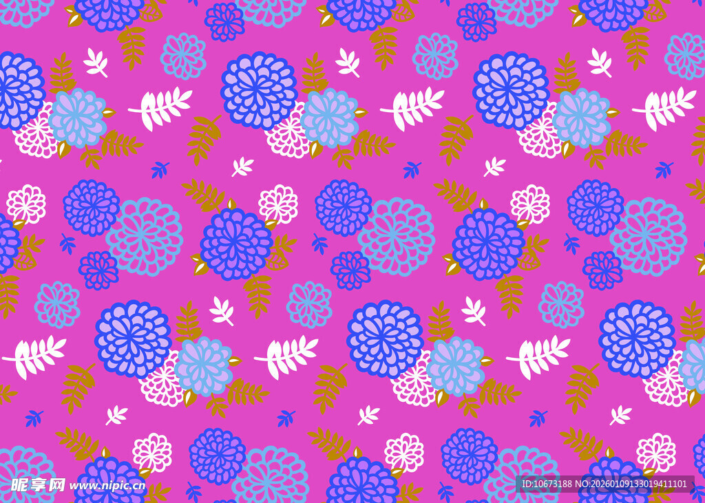 粉色花卉图案无缝背景