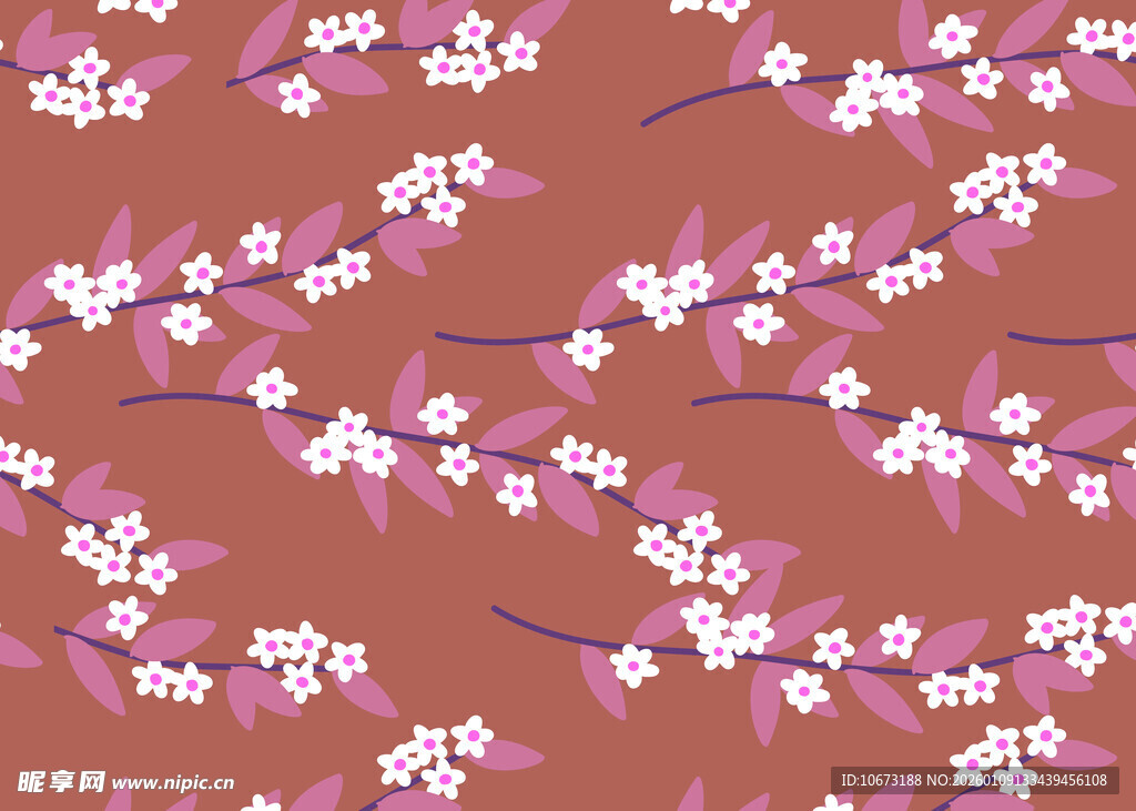 粉色樱花枝图案背景