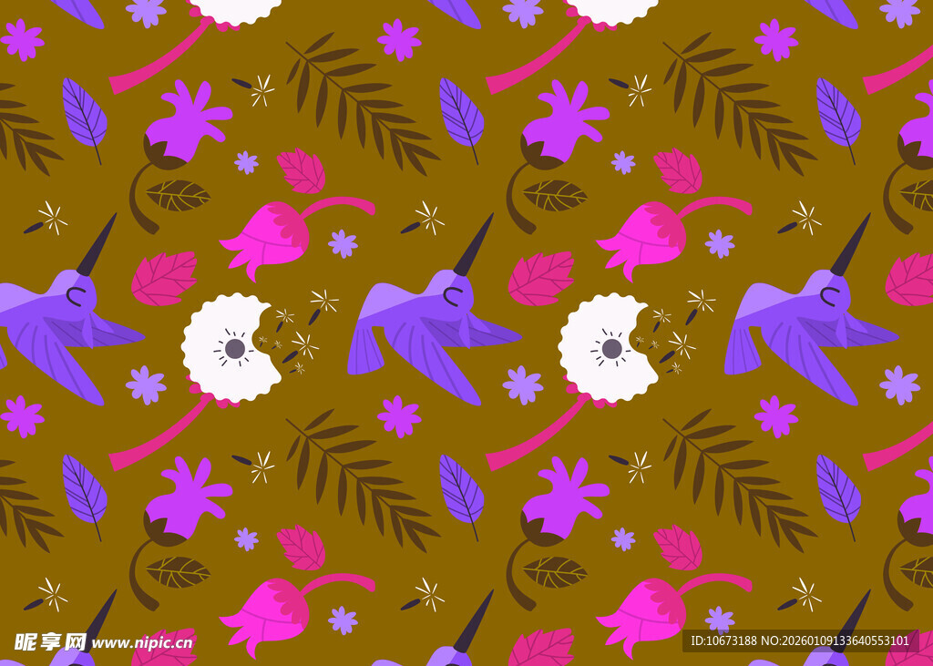 多彩花卉图案背景