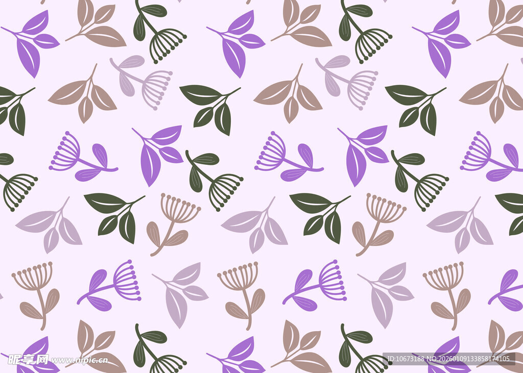 花卉叶子图案背景纹理