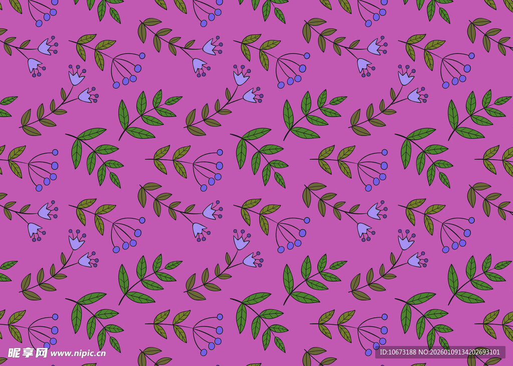 粉色花卉叶子图案背景