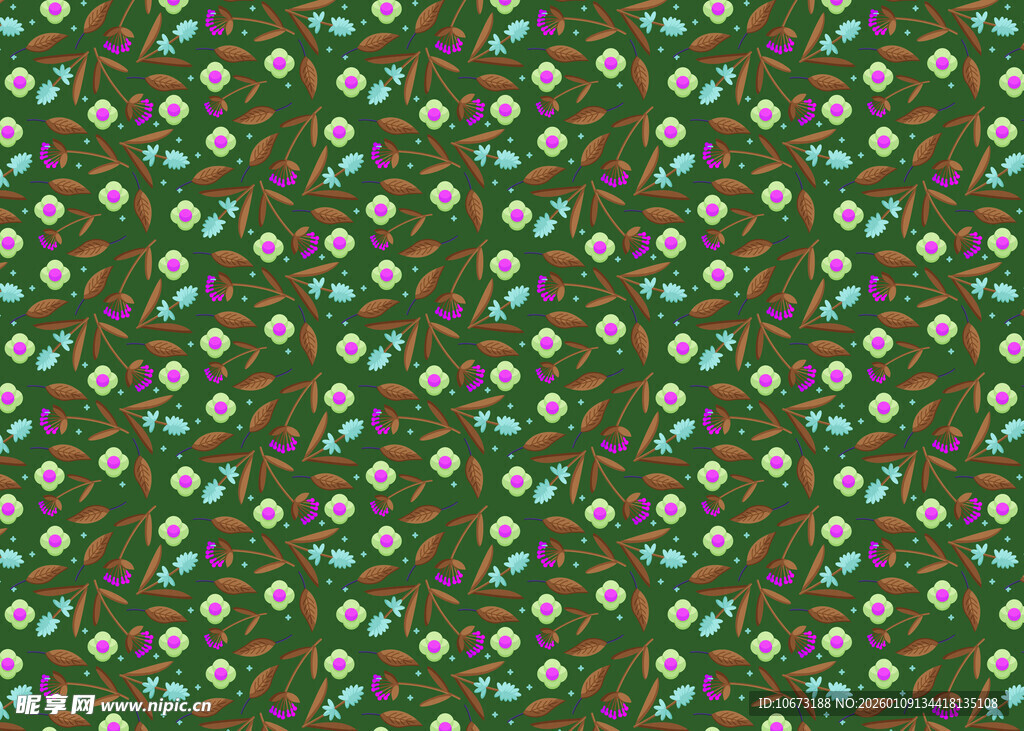 绿色碎花图案背景纹理