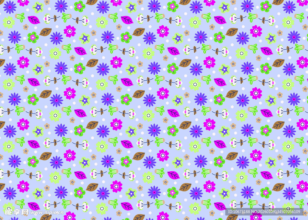 清新花卉图案背景纹理