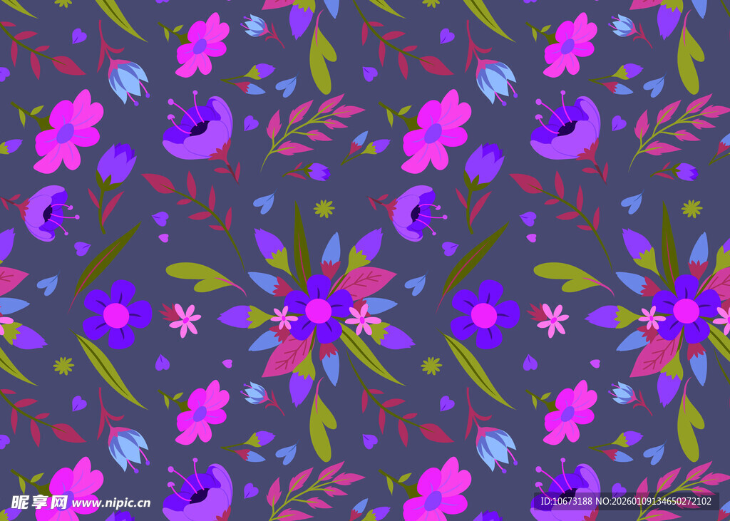 紫色花卉图案背景纹理