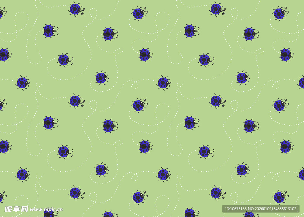 浅绿色底深蓝色圆点图案