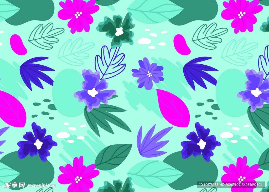 清新花卉图案背景