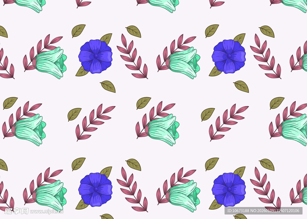 水彩花卉图案背景设计