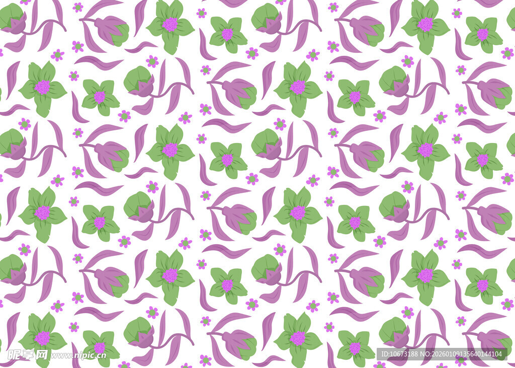 紫色绿色花卉图案背景