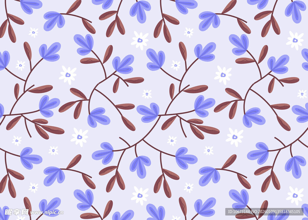 蓝紫花卉图案背景纹理