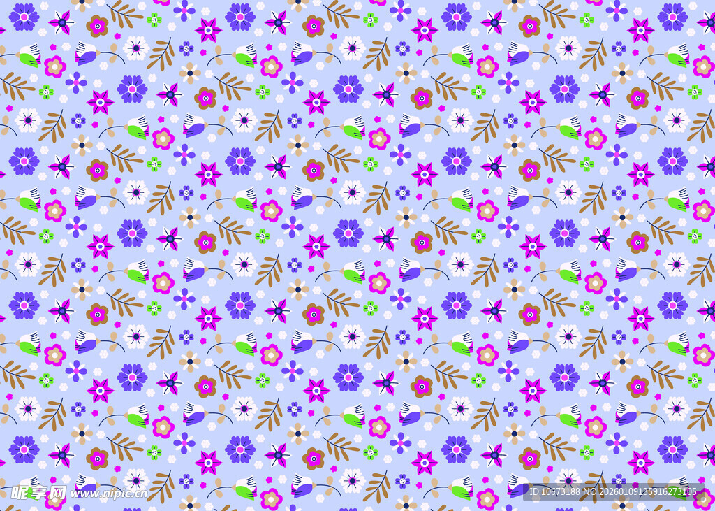 多彩花卉图案背景