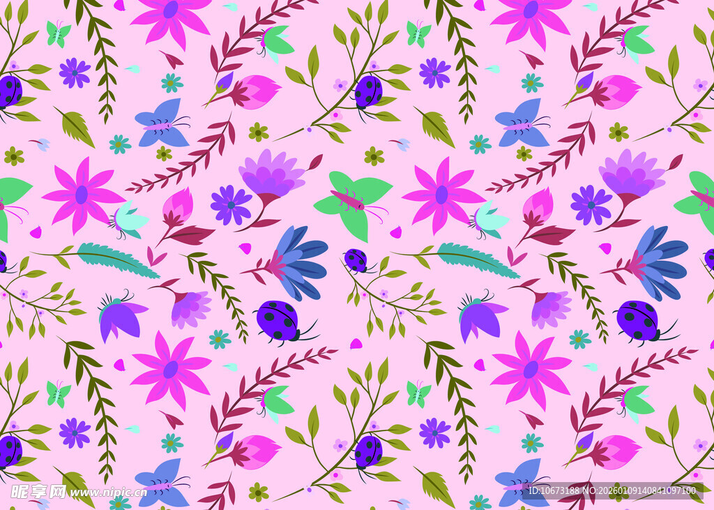粉色花卉图案背景