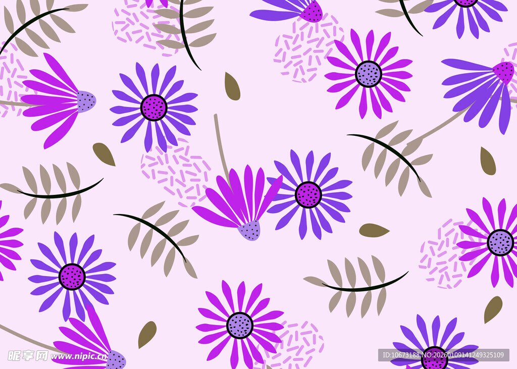 紫色花卉图案背景纹理
