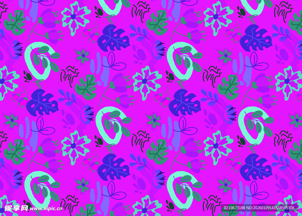 粉色底多彩图案纹理背景