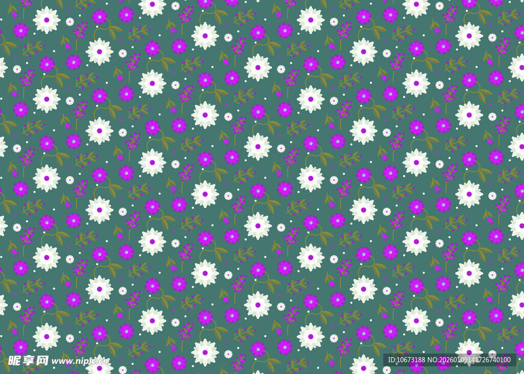 紫色底白花图案纹理