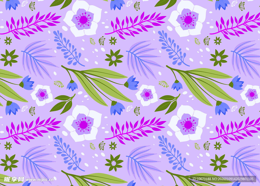 紫色花卉图案背景设计
