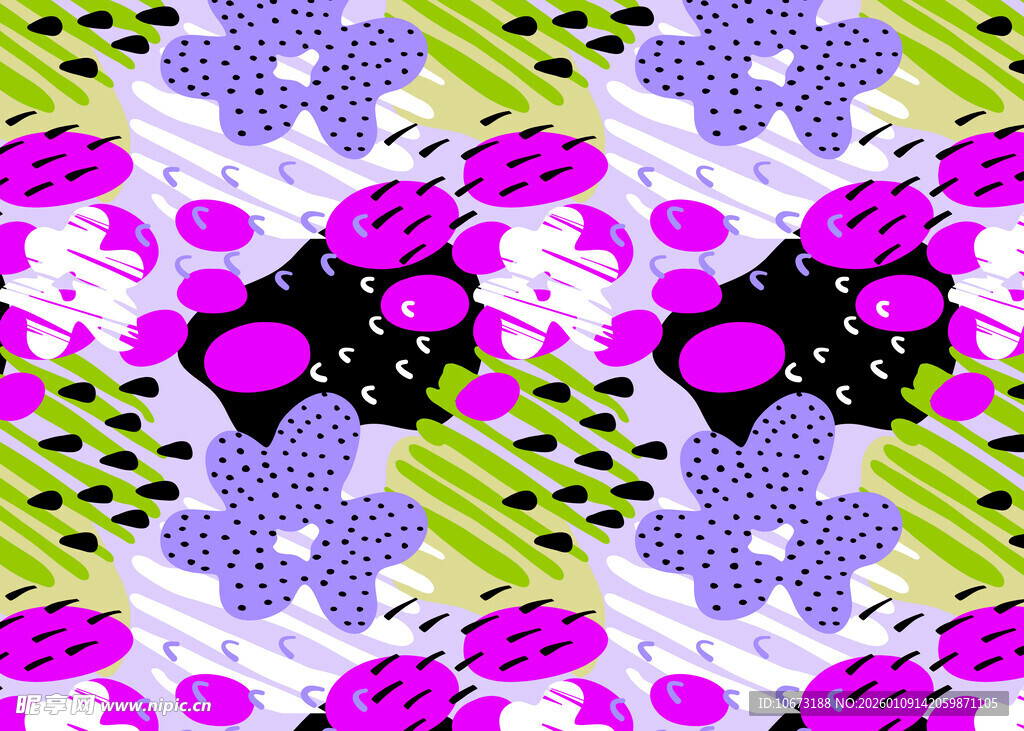 多彩花卉几何图案背景