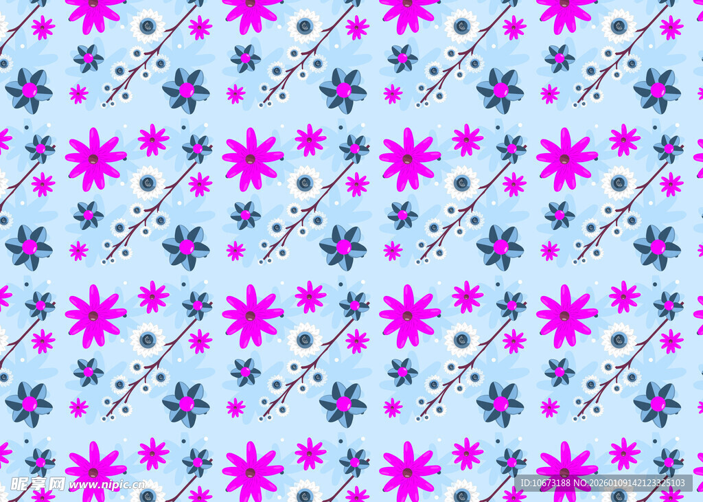 粉色紫色花卉几何图案背景