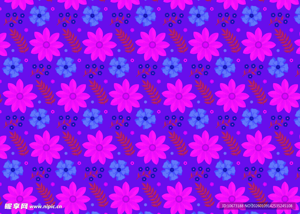 多彩几何花卉图案背景