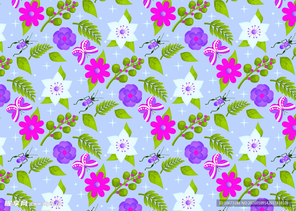 清新花卉图案背景