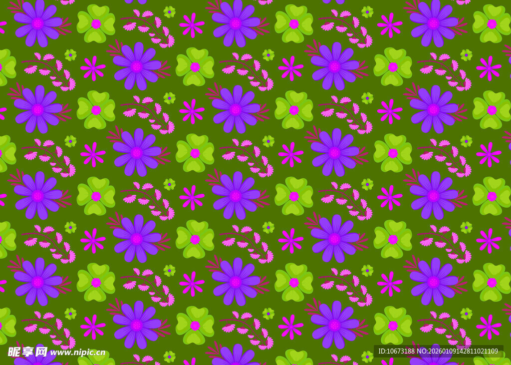 紫色花卉图案背景纹理