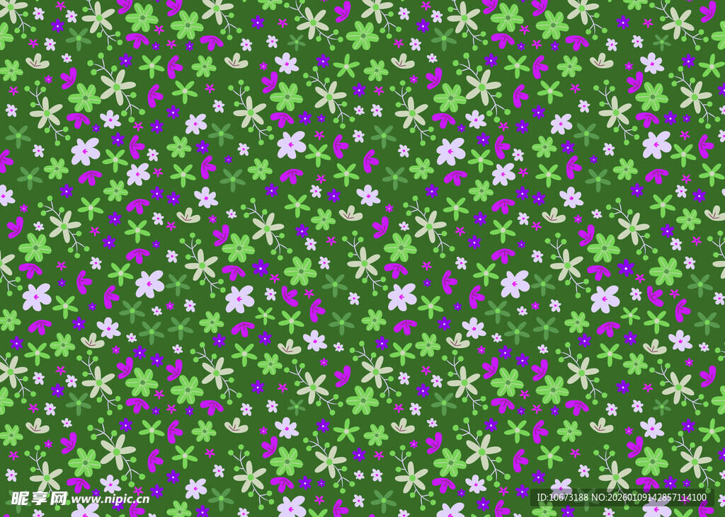 绿色花卉图案背景纹理