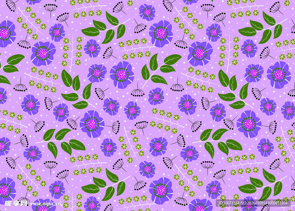 紫色花卉图案背景纹理