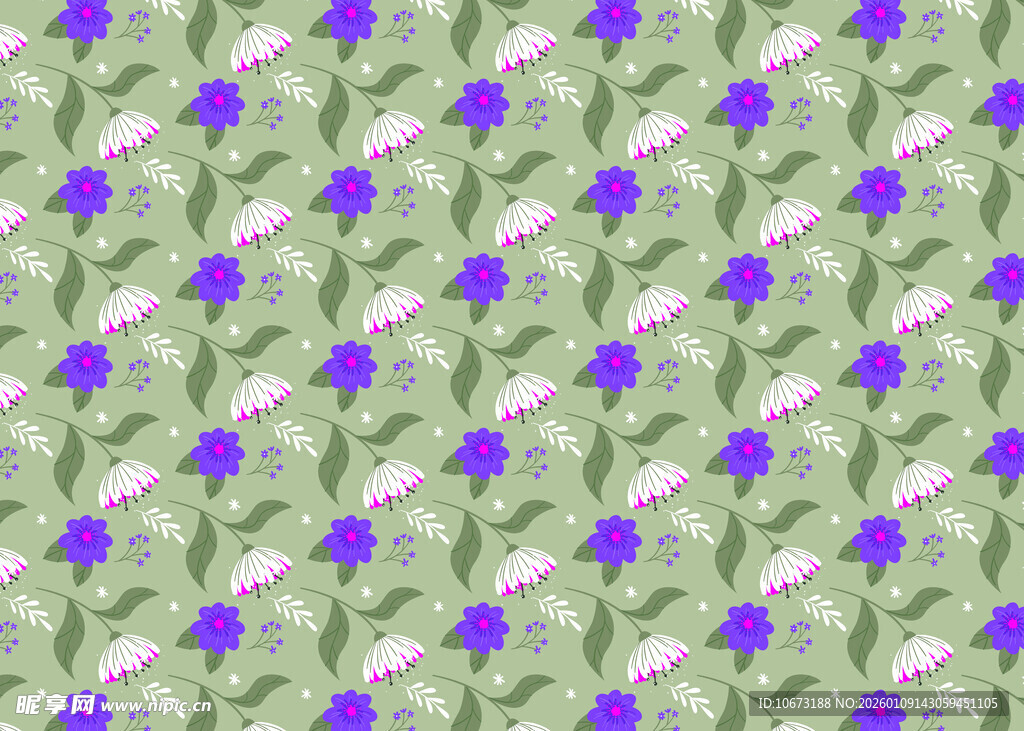 紫色花卉图案背景纹理